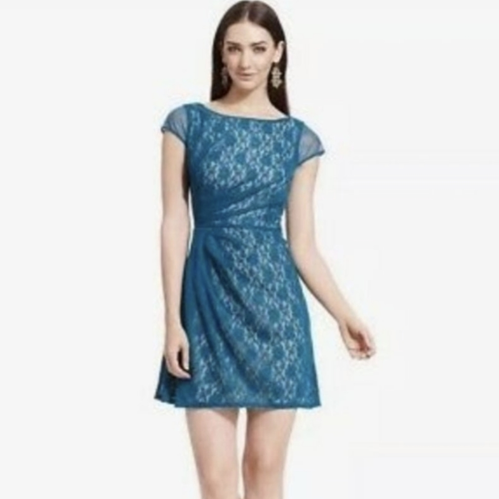 Jessica Simpson Teal Floral Dress 8